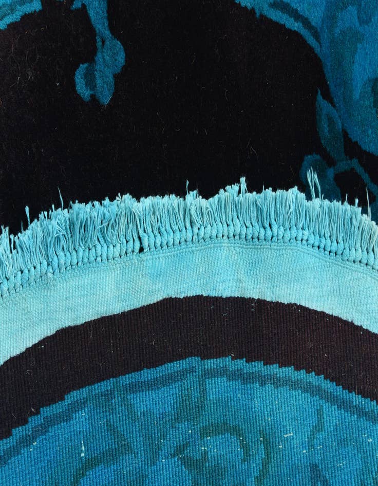 Detail image of 4' 2 x 4' 4 Hand Knotted Carved Pekin Wool Round Rug