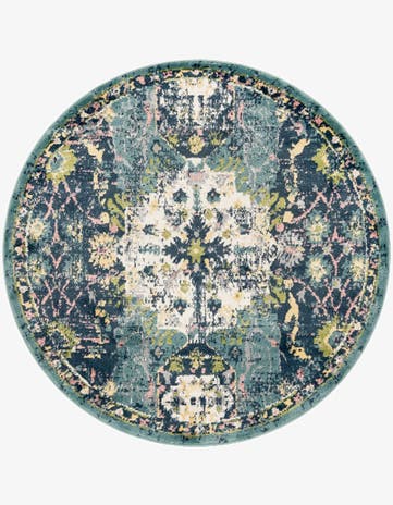 Navy Blue Charleston Round Rug