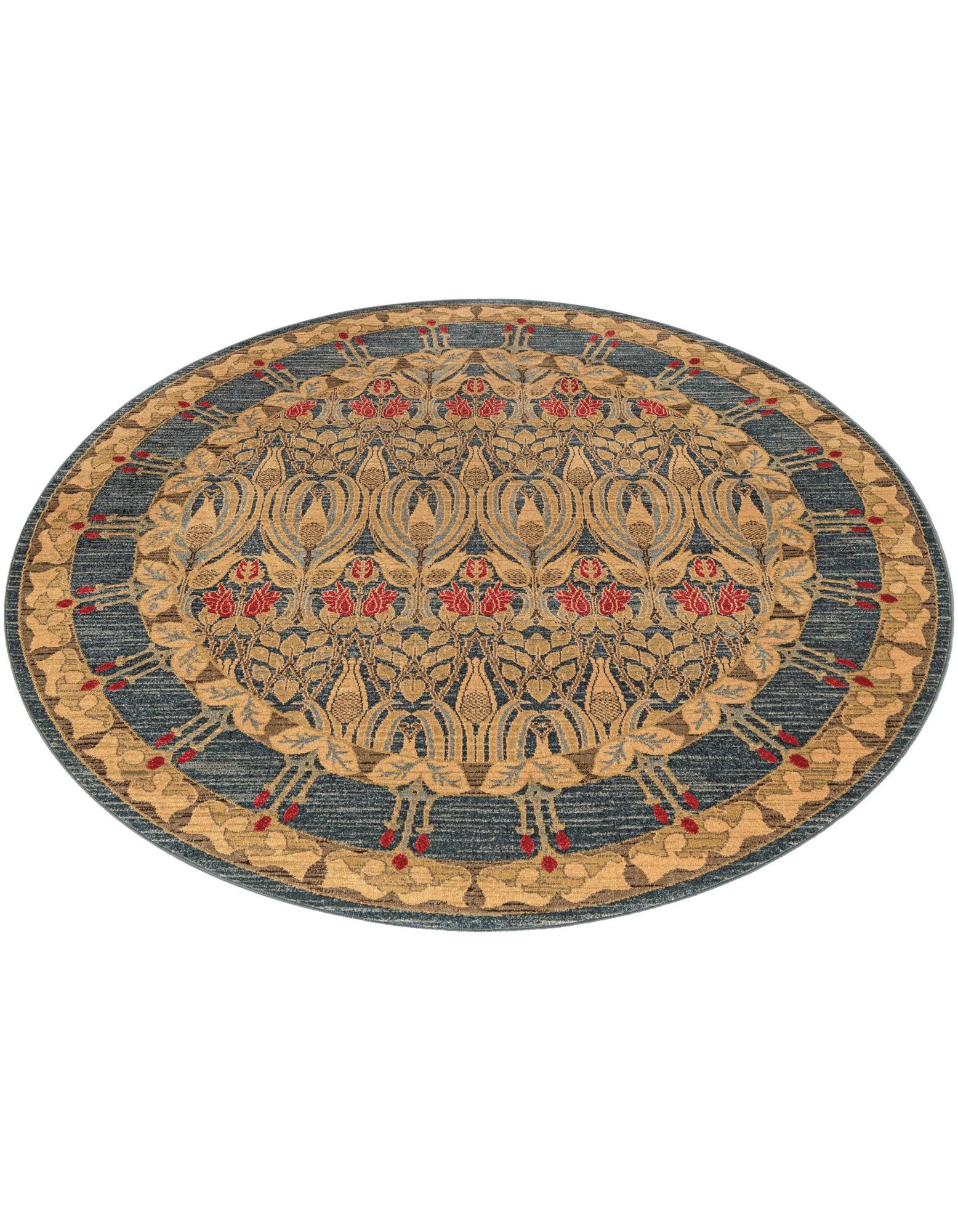 Navy Blue 7' x 7' Chelsea Round Rug | Rugs.com