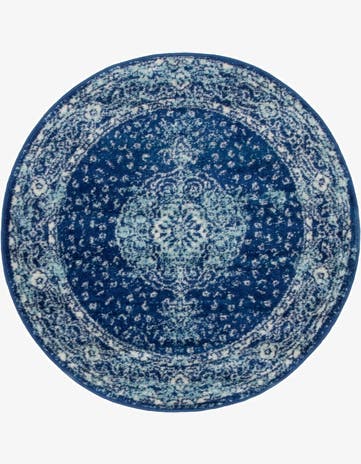 Navy Blue Dover Round Rug
