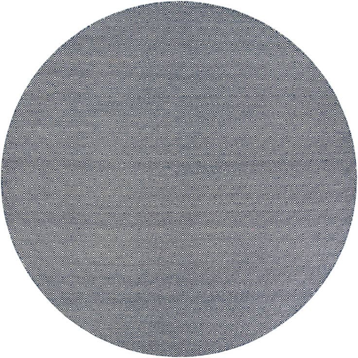 Detail image of 10' x 10' Hand Woven Geo Trellis Flatweave Round Rug