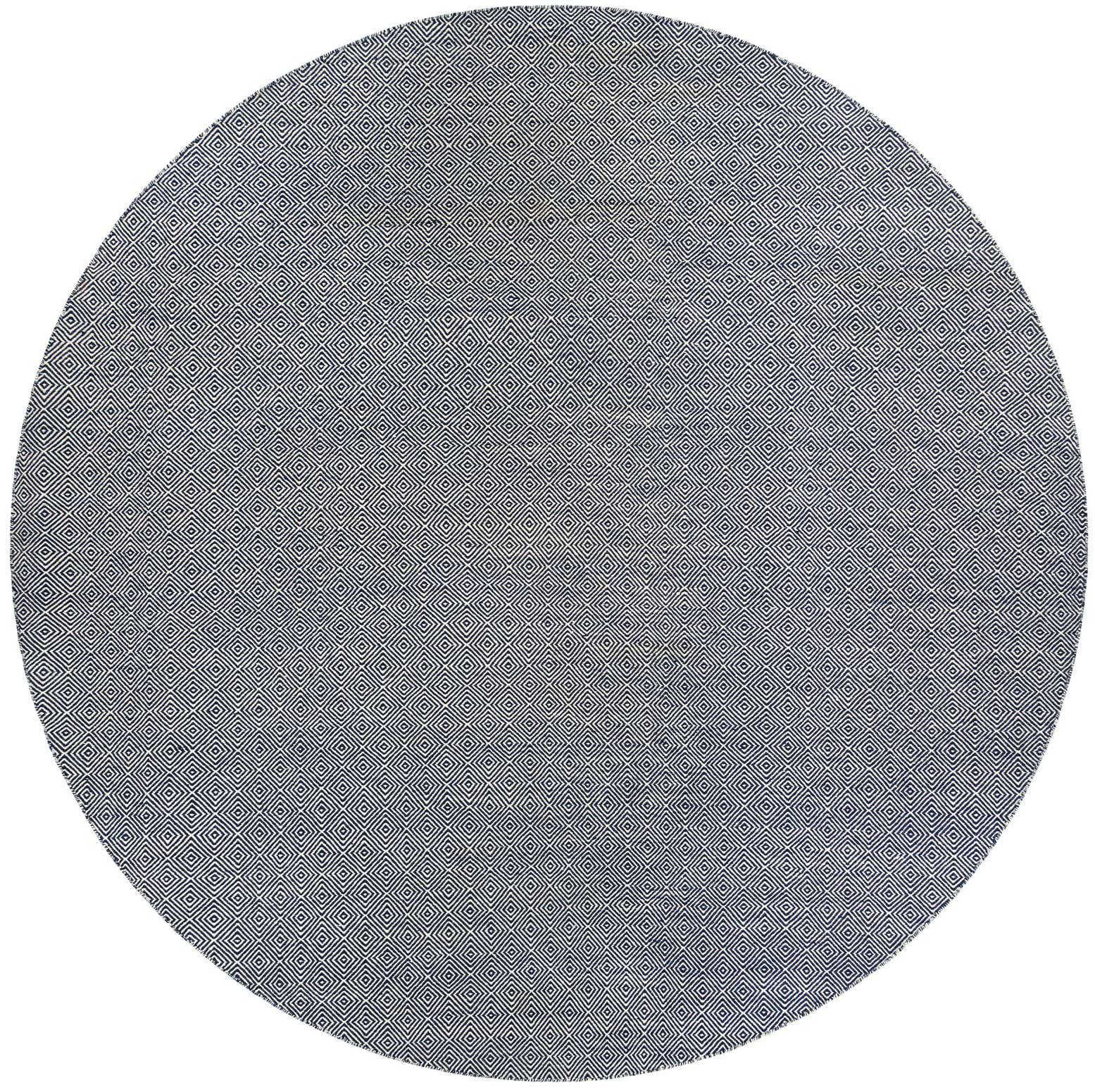 12' x 12' Hand Woven Geo Trellis Flatweave Round Rug