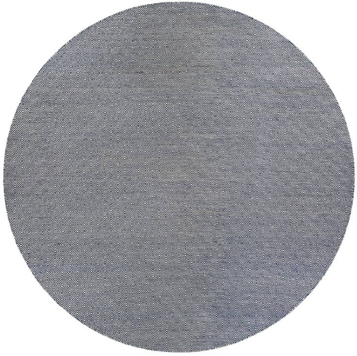 Detail image of 12' x 12' Hand Woven Geo Trellis Flatweave Round Rug