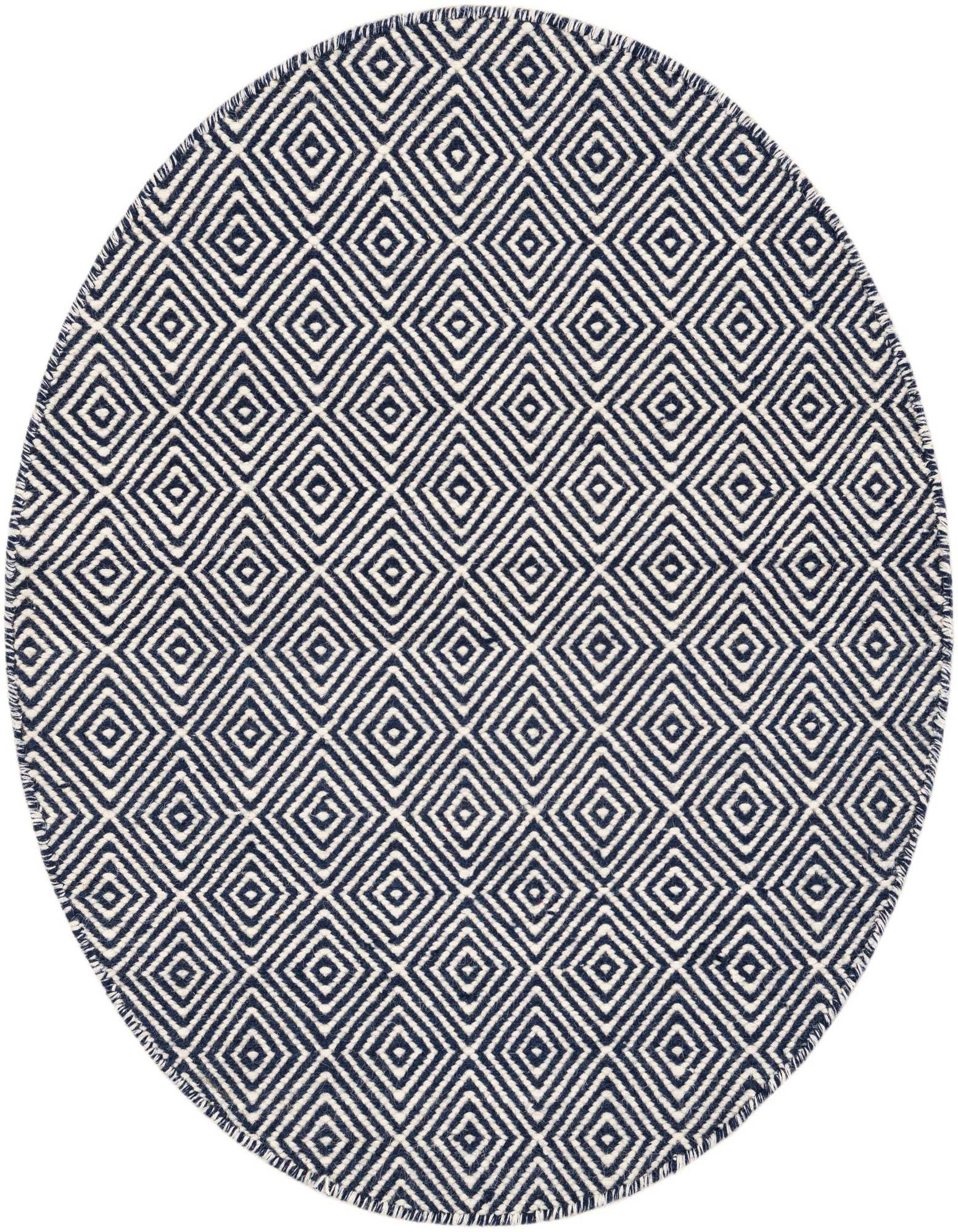 3' 1 x 3' 1 Hand Woven Geo Trellis Flatweave Round Rug