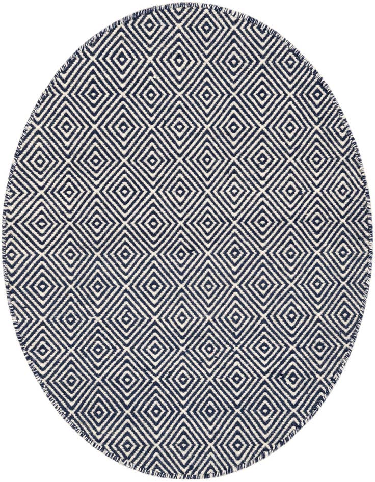 Detail image of 3' 1 x 3' 1 Hand Woven Geo Trellis Flatweave Round Rug