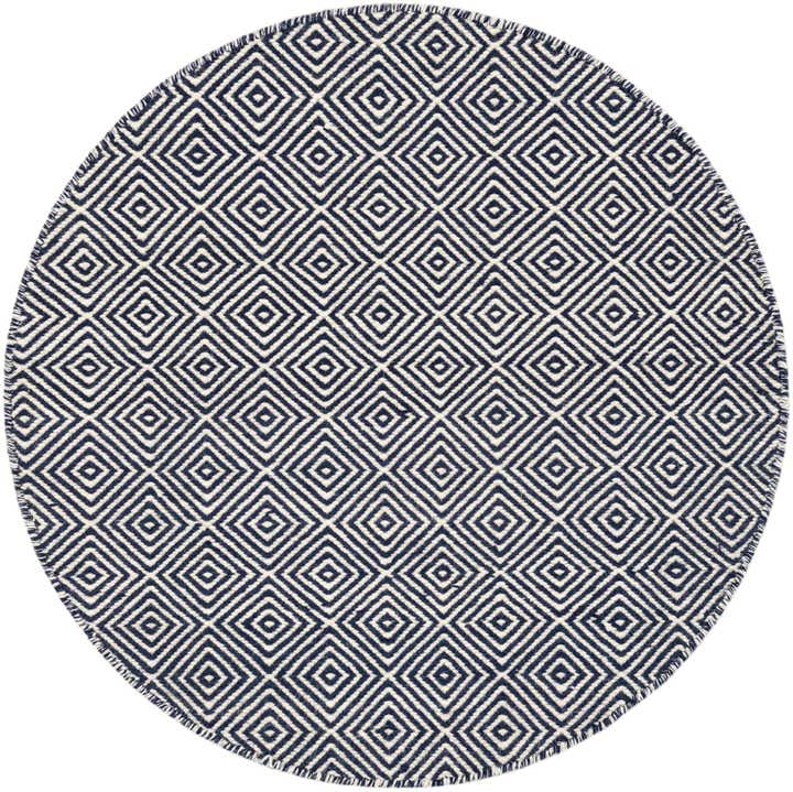 3' 1 x 3' 1 Hand Woven Geo Trellis Flatweave Round Rug