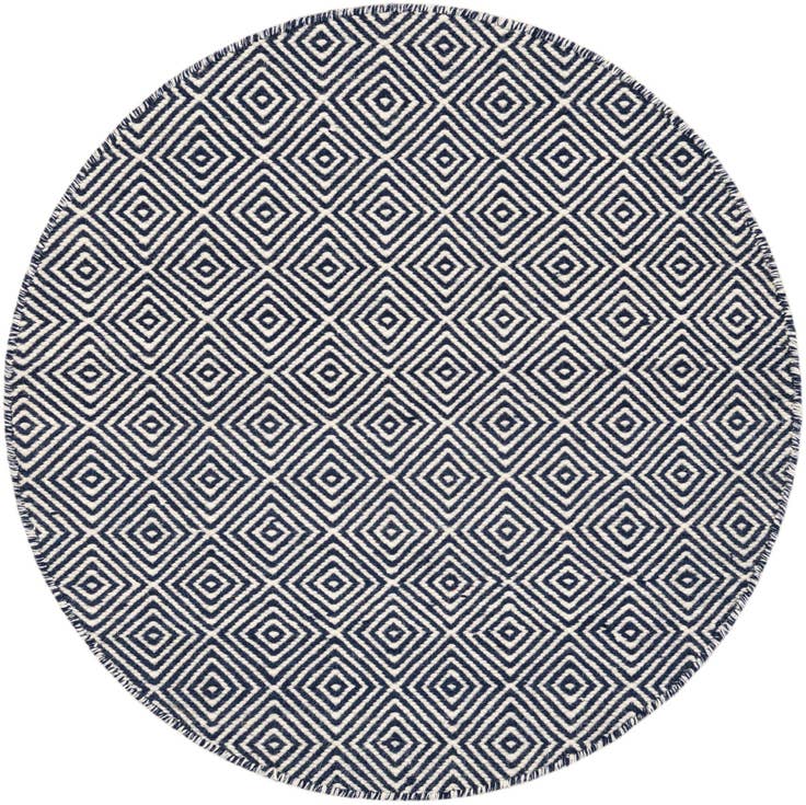 Detail image of 3' 1 x 3' 1 Hand Woven Geo Trellis Flatweave Round Rug