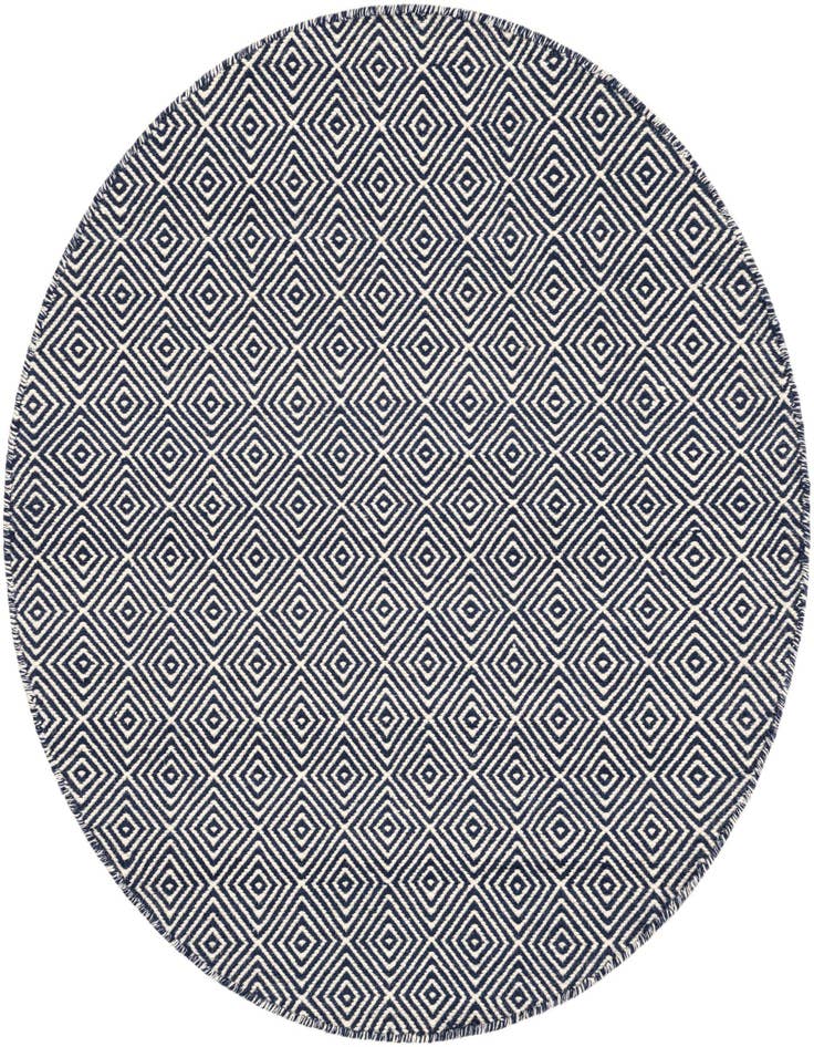 Detail image of 4' 1 x 4' 1 Hand Woven Geo Trellis Flatweave Round Rug