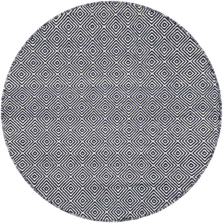 4' 1 x 4' 1 Hand Woven Geo Trellis Flatweave Round Rug
