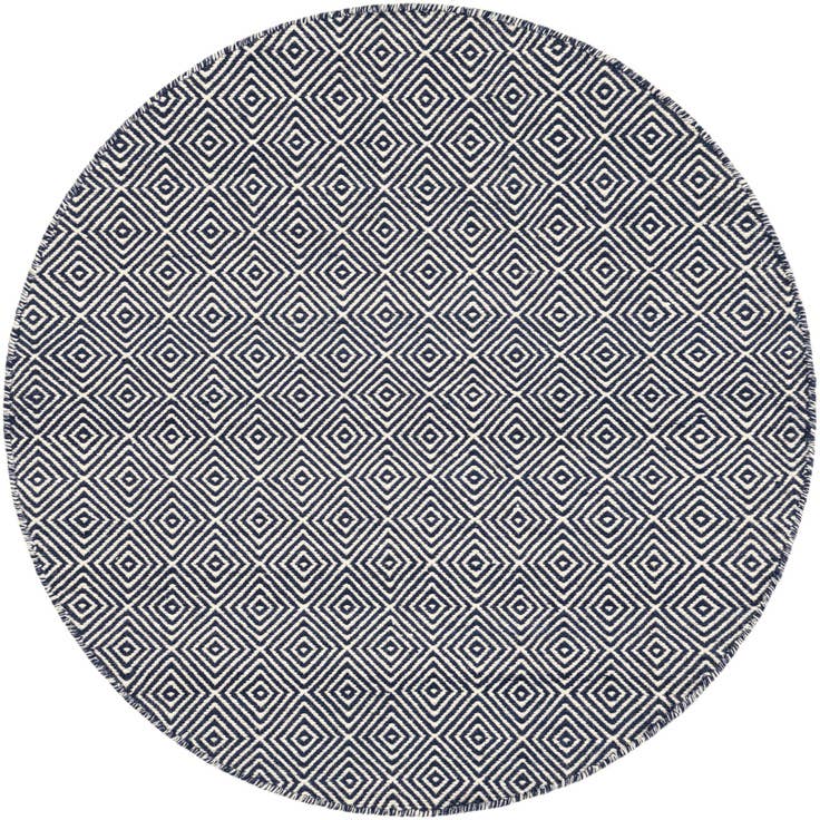 Detail image of 4' 1 x 4' 1 Hand Woven Geo Trellis Flatweave Round Rug