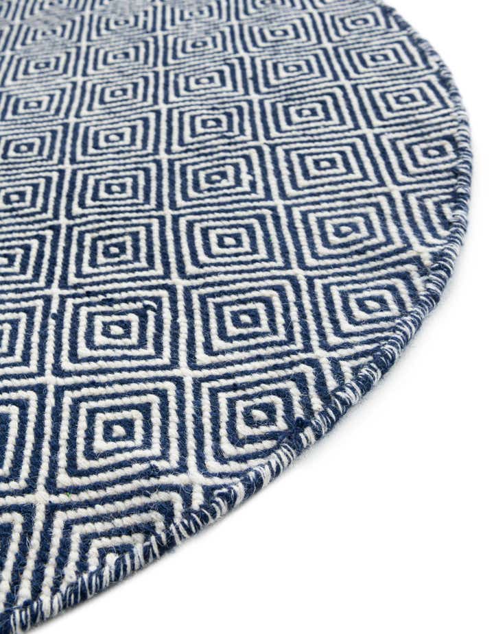 12' x 12' Hand Woven Geo Trellis Flatweave Round Rug