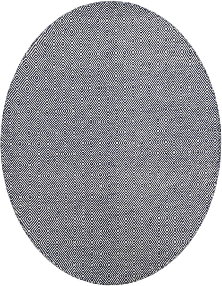 Detail image of 6' 1 x 6' 1 Hand Woven Geo Trellis Flatweave Round Rug