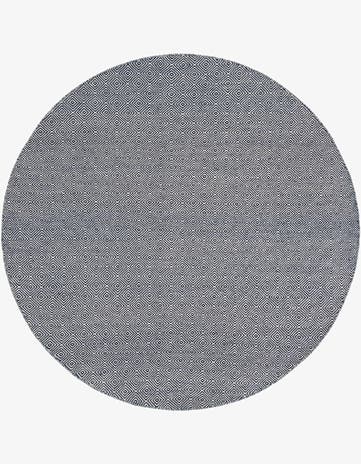 7' 10 x 7' 10 Hand Woven Geo Trellis Flatweave Round Rug