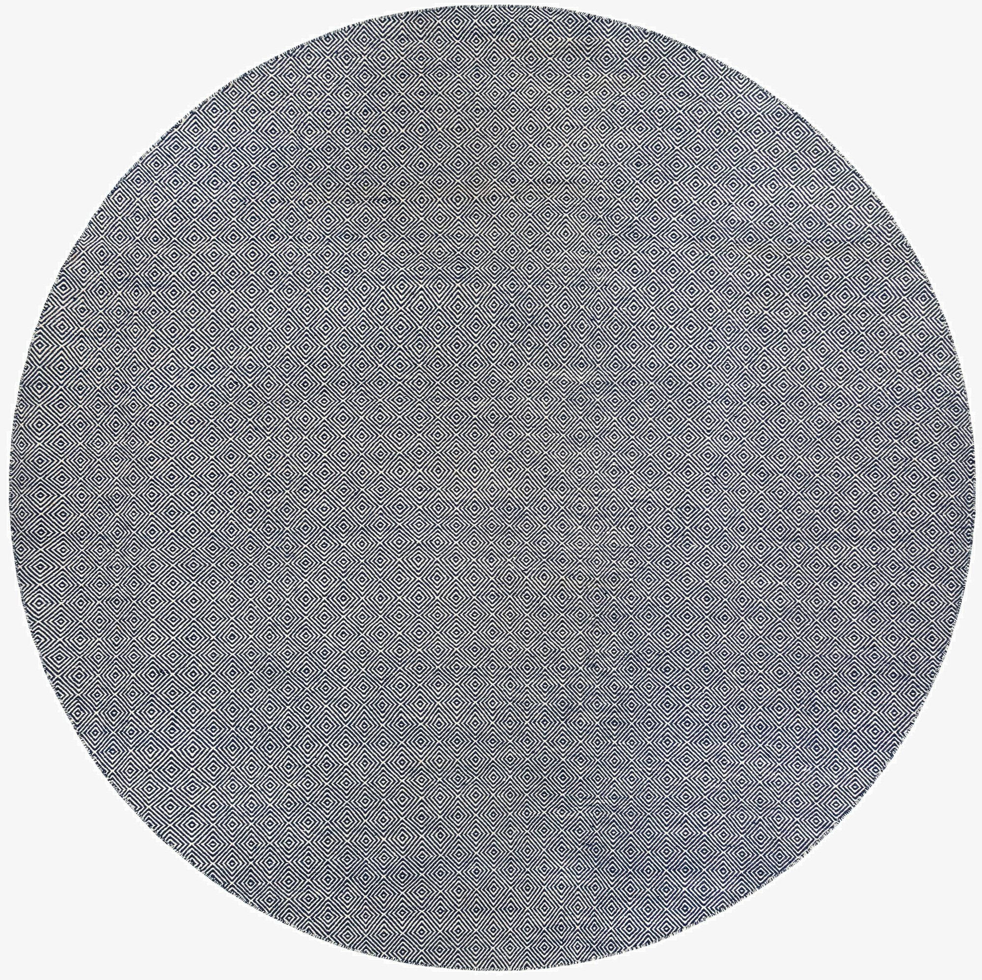 365cm x 365cm  Hand Woven Geo Trellis Flatweave Round Rug