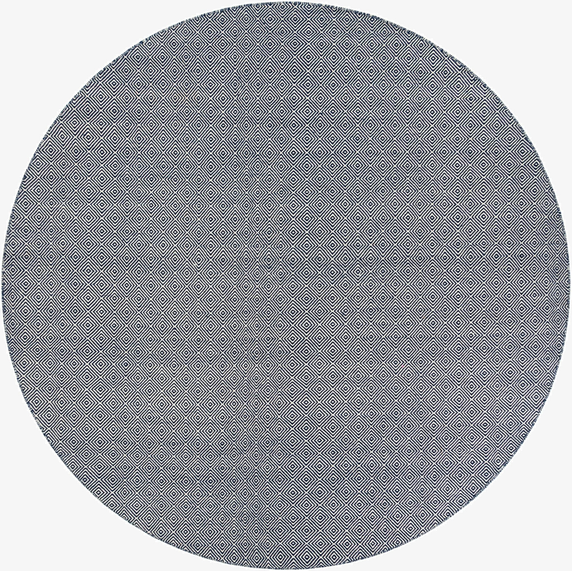305cm x 305cm  Hand Woven Geo Trellis Flatweave Round Rug