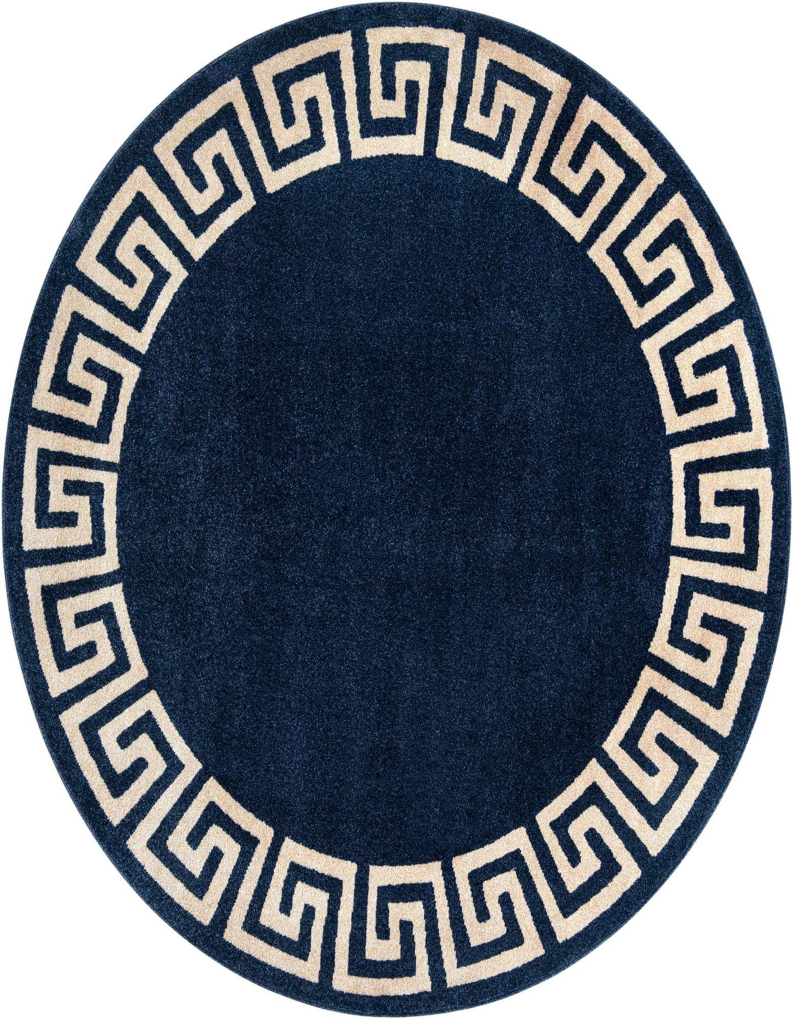 7' 10 x 7' 10 Greek Key Round Rug
