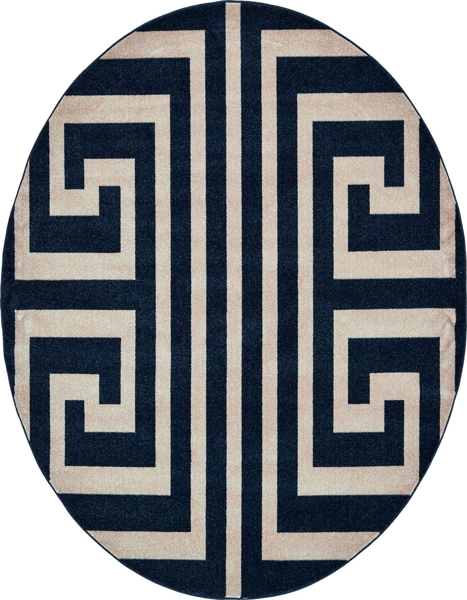 7' 10 x 7' 10 Greek Key Round Rug