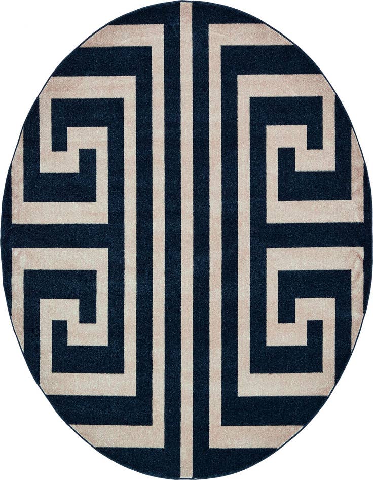 Detail image of 7' 10 x 7' 10 Greek Key Round Rug