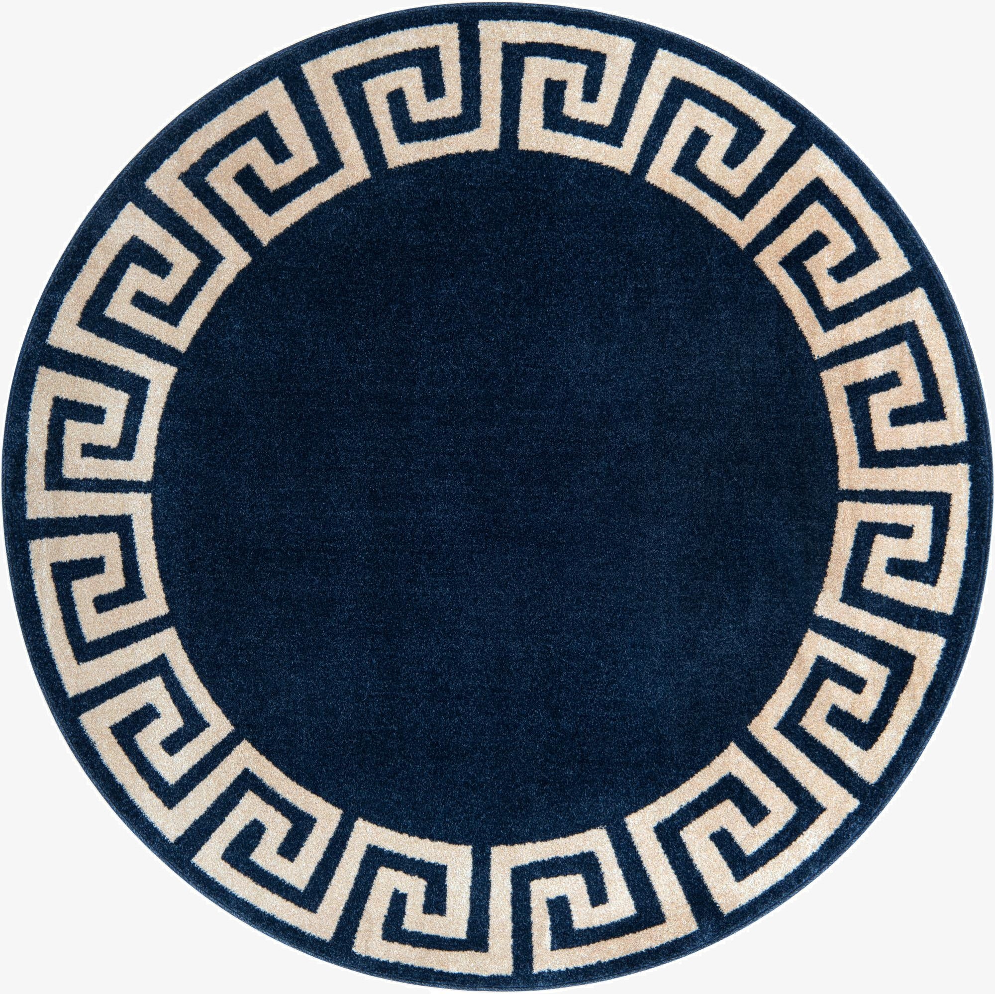 6' x 6' Greek Key Round Rug