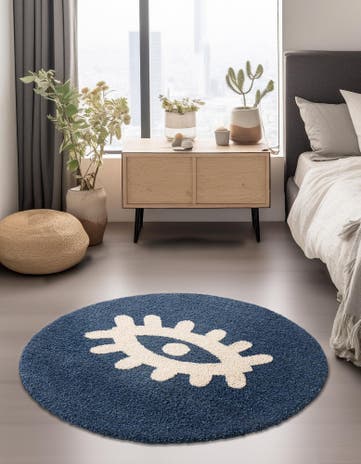 3' 3 x 3' 3 Handtufted Wool Round Rug