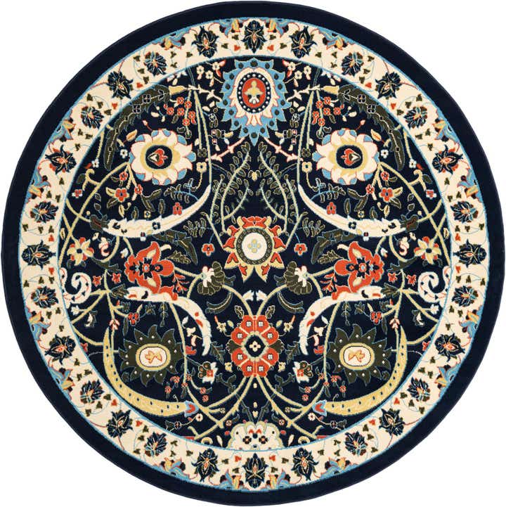 7' 10 x 7' 10 Isfahan Design Round Rug