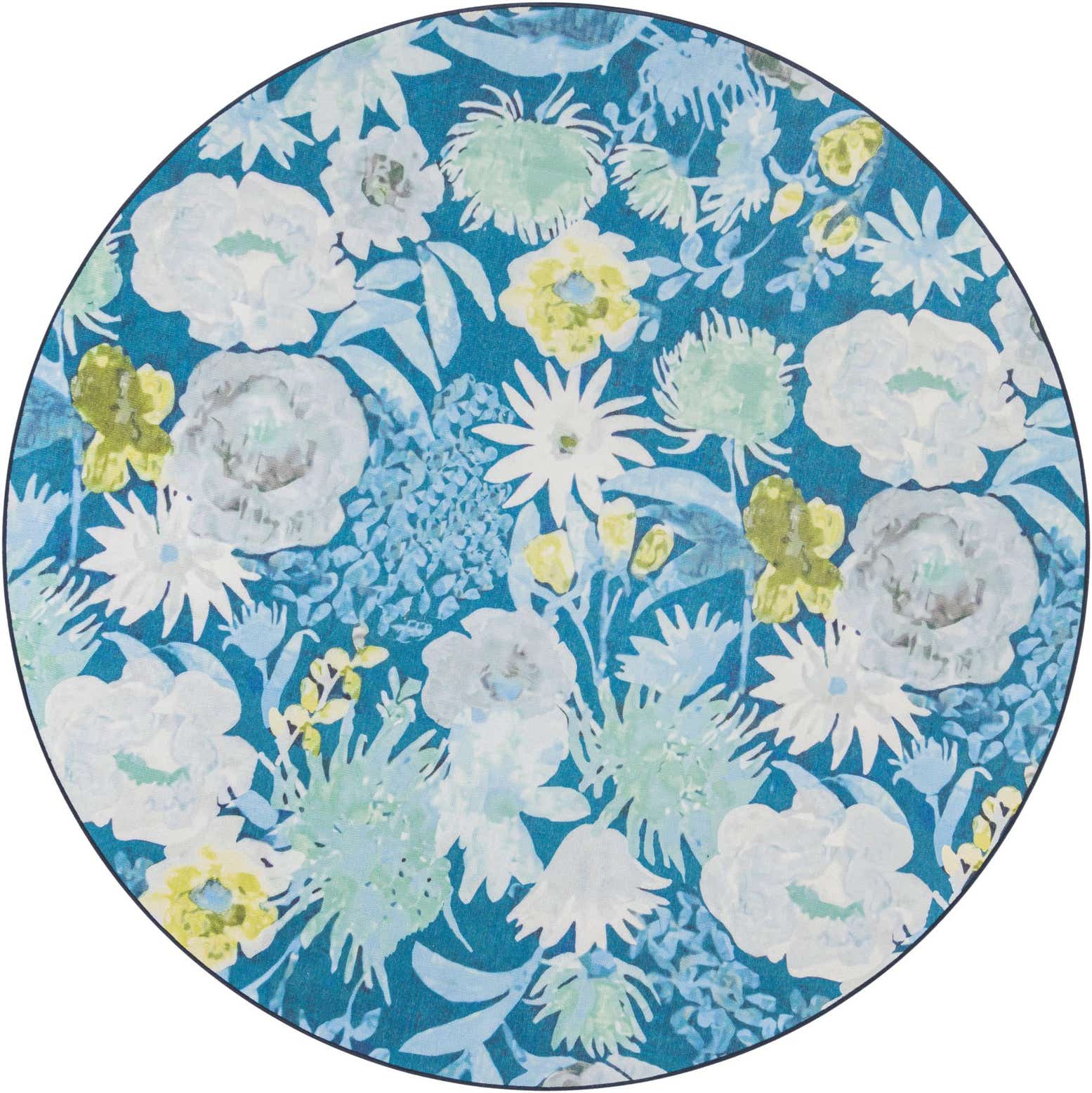 7' 10 x 7' 10 Easy-Clean Jill Zarin Caribbean Indoor / Outdoor Round Rug