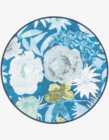 3' 3 x 3' 3 Easy-Clean Jill Zarin Caribbean Indoor / Outdoor Round Rug