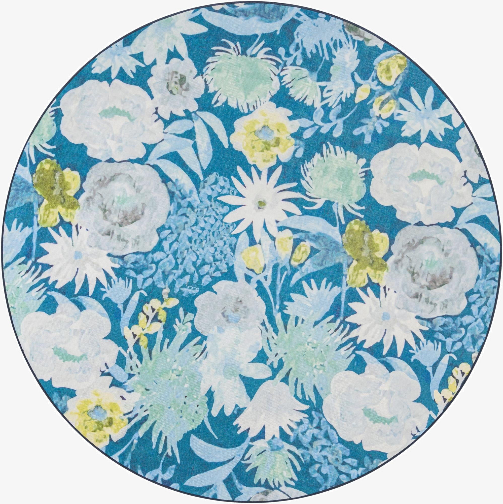 7' 10 x 7' 10  Washable Jill Zarin Caribbean Indoor / Outdoor Round Rug