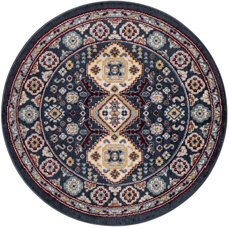 Detail image of 3' 3 x 3' 3 Kamala Washable Round Rug