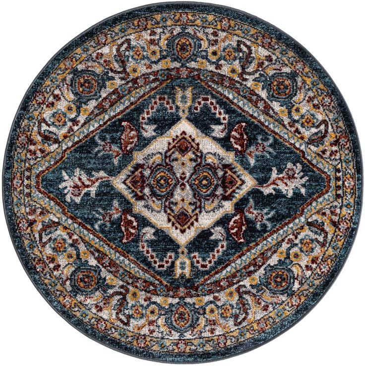 Detail image of 3' 3 x 3' 3 Kamala Washable Round Rug