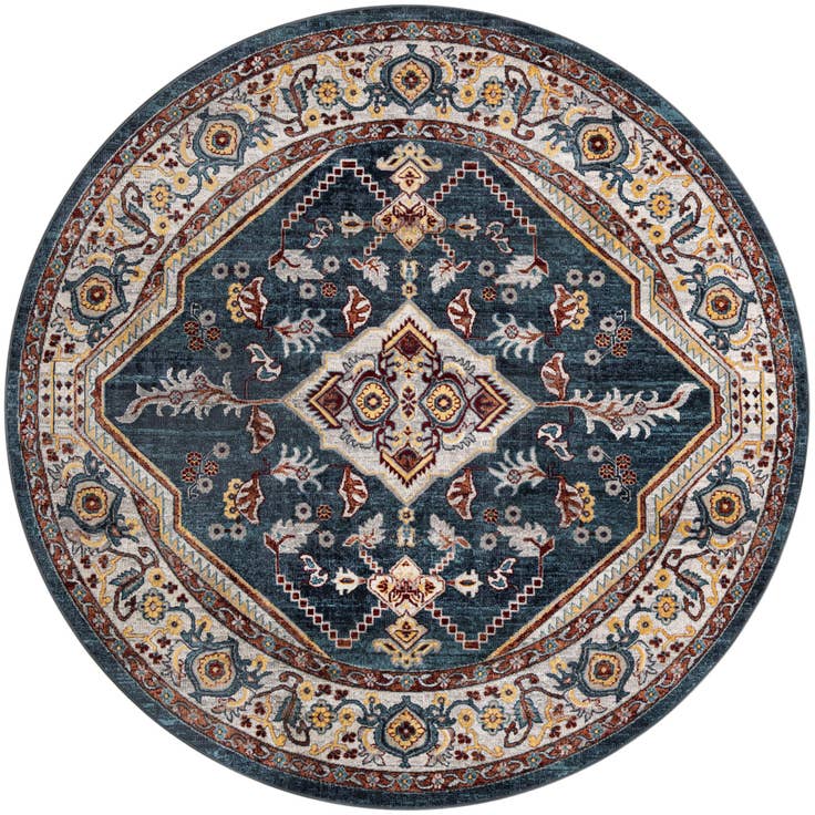 Detail image of 7' 10 x 7' 10 Kamala Washable Round Rug