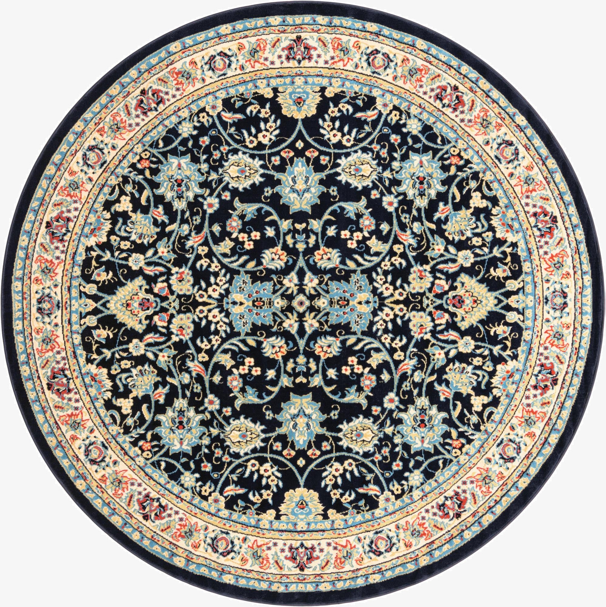 Primary image 7' 10 x 7' 10 Kashan Design Round Rug