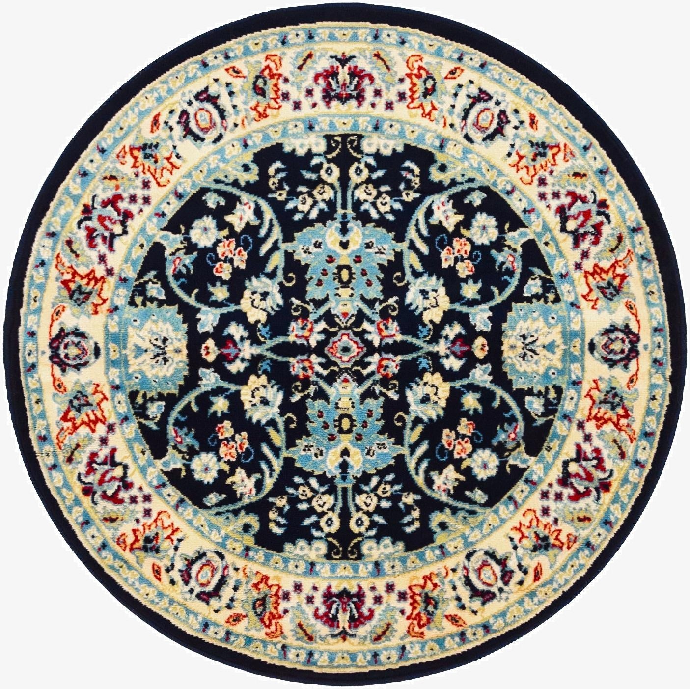 4' x 4' Kashan Design Round Rug