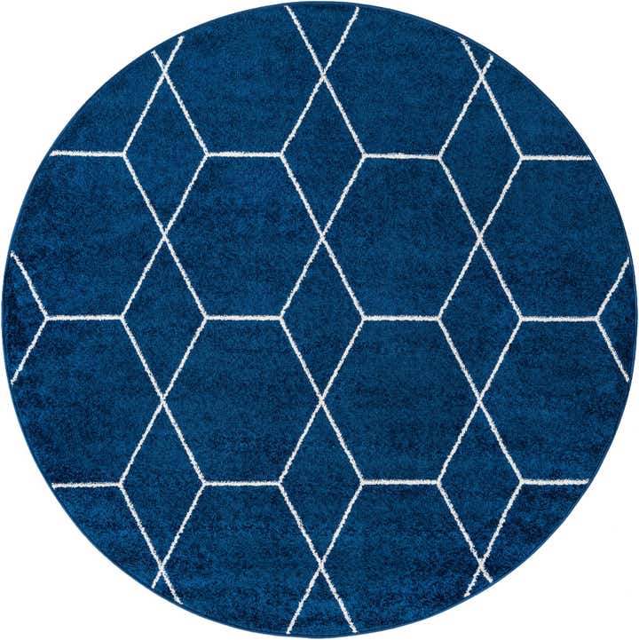 7' x 7' Lattice Frieze Round Rug