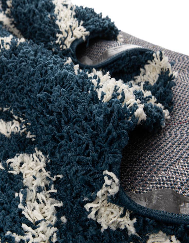 Detail image of 100cm x 100cm Trellis Shag Round Alfombra