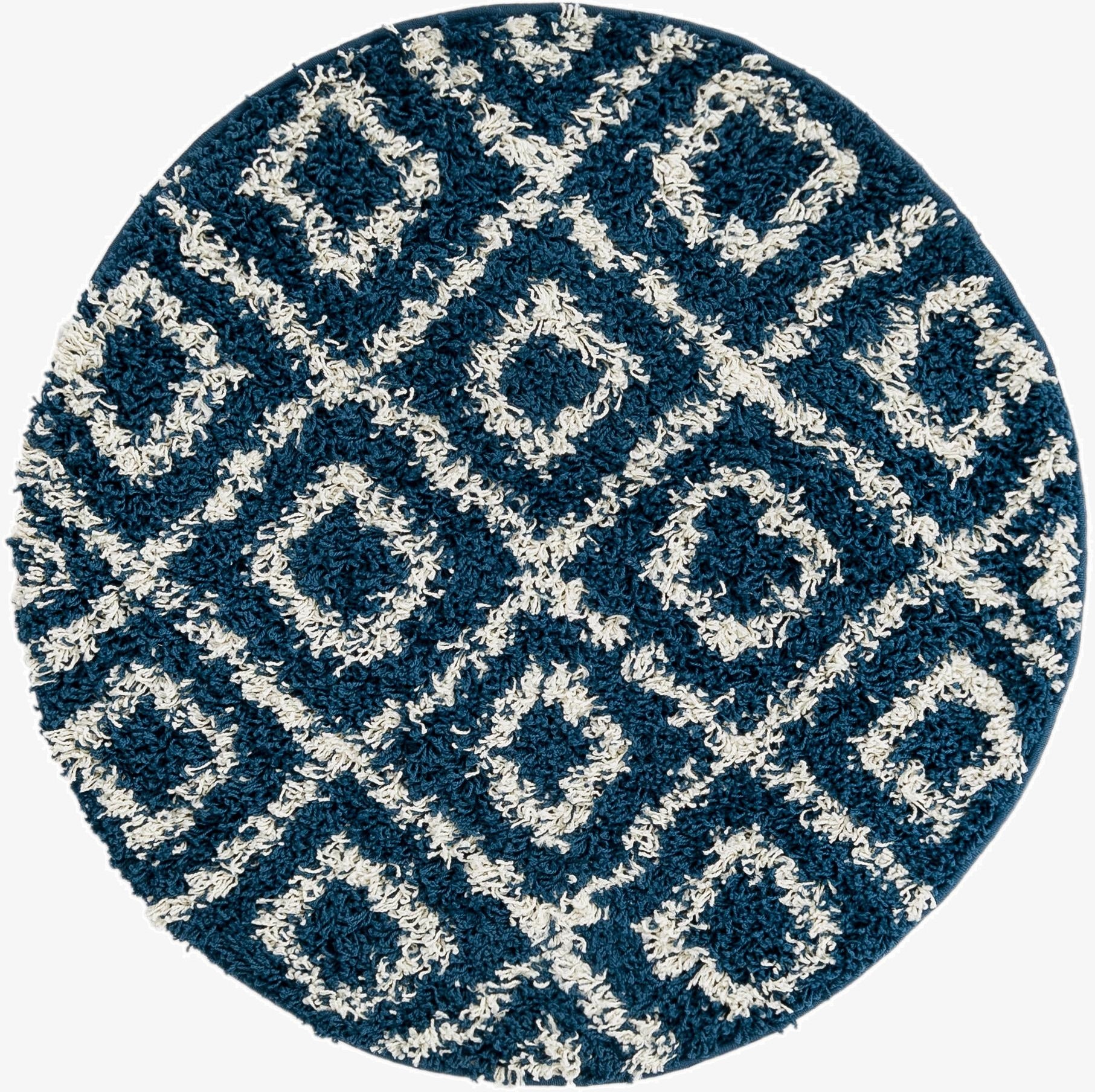 Primary image 100cm x 100cm Trellis Shag Round Alfombra