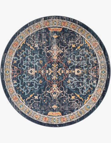 Navy Blue Lola Round Rug