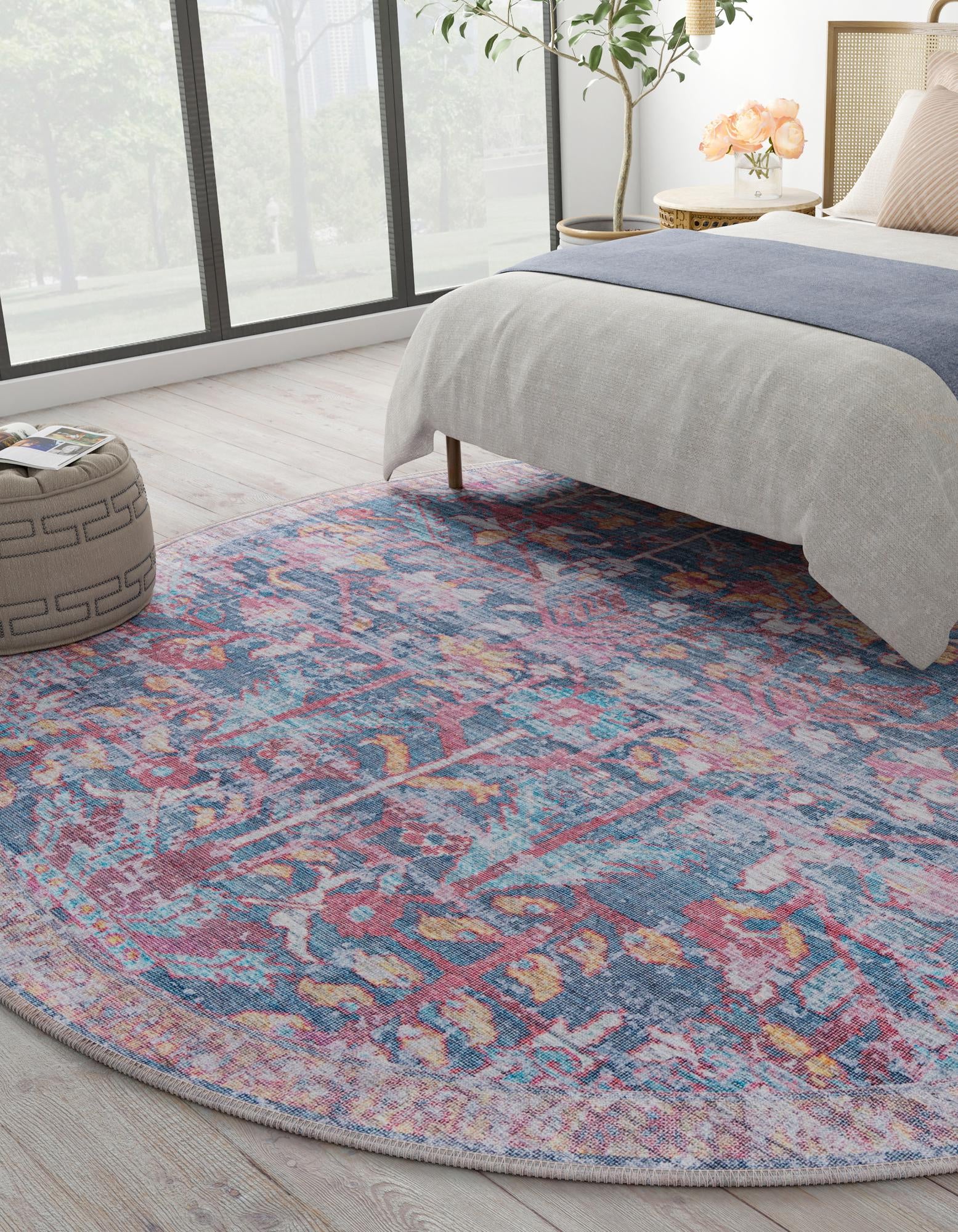 10' 6 x 10' 6 Washable Maahru Round Rug