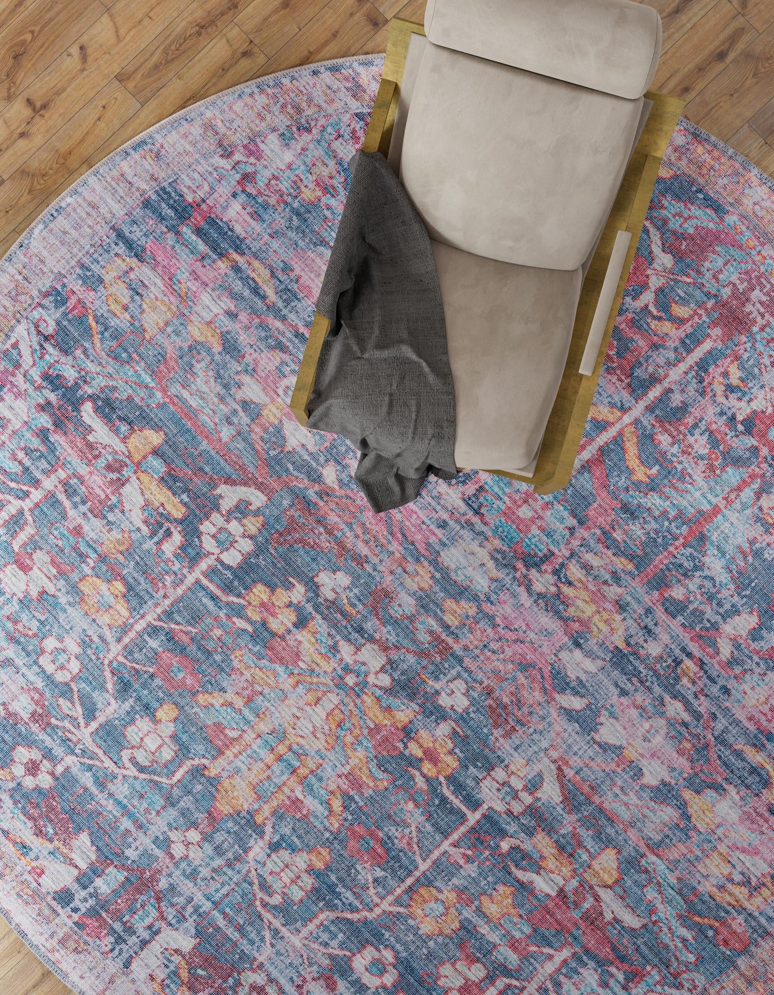 10' 6 x 10' 6 Washable Maahru Round Rug