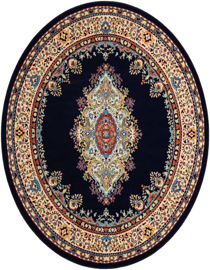 Detail image of 7' 10 x 7' 10 Mashad Design Round Rug