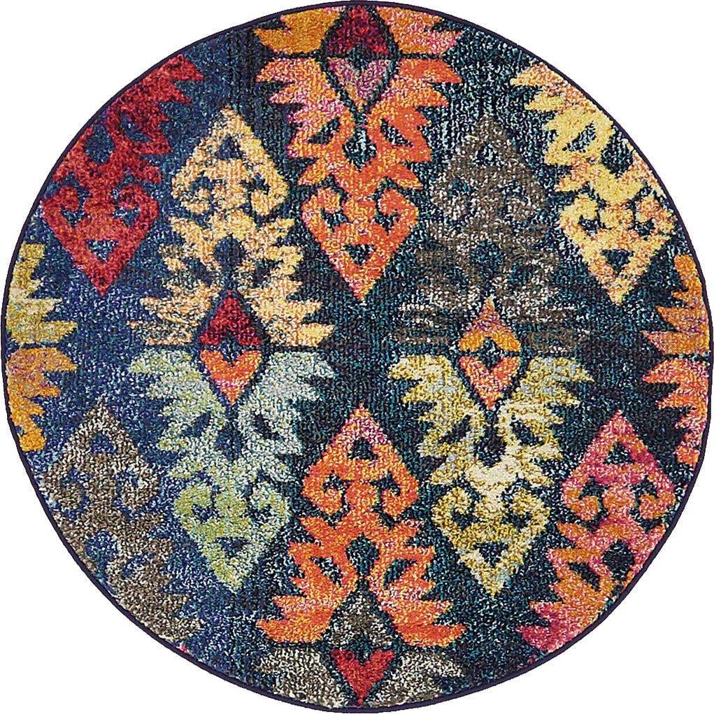 3' 3 x 3' 3 Washable Mesa Round Rug