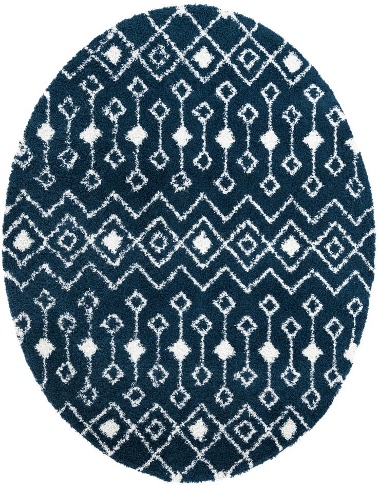 Detail image of 10' x 10' Moroccan Trellis Shag Round Rug