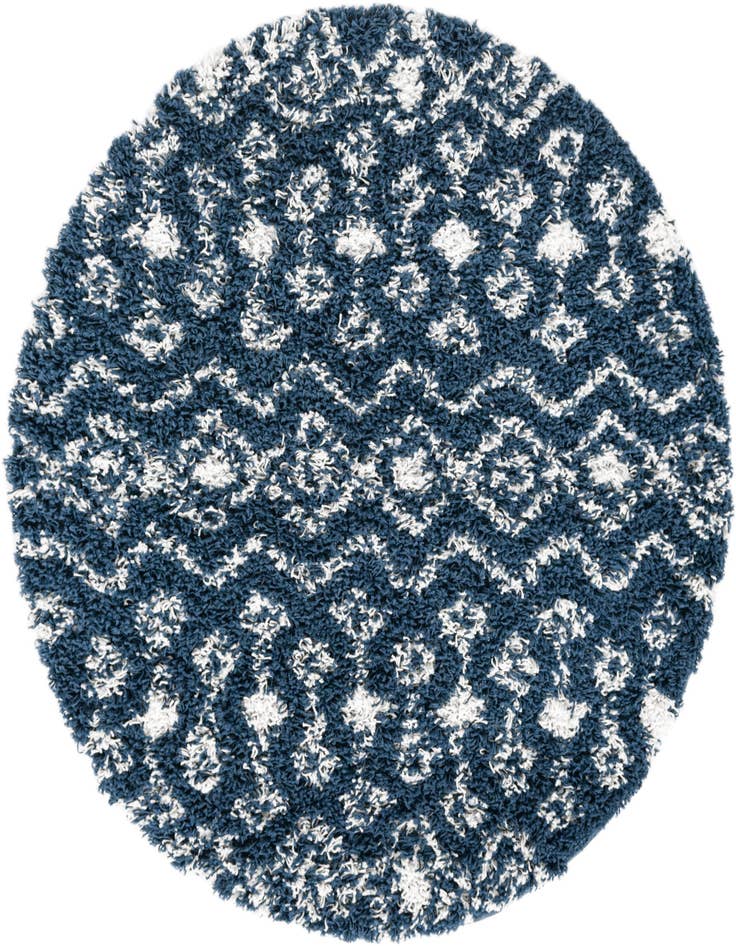 Detail image of 4' x 4' Moroccan Trellis Shag Round Rug