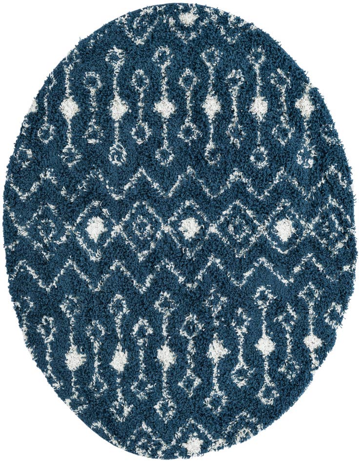 Detail image of 5' 3 x 5' 3 Moroccan Trellis Shag Round Rug