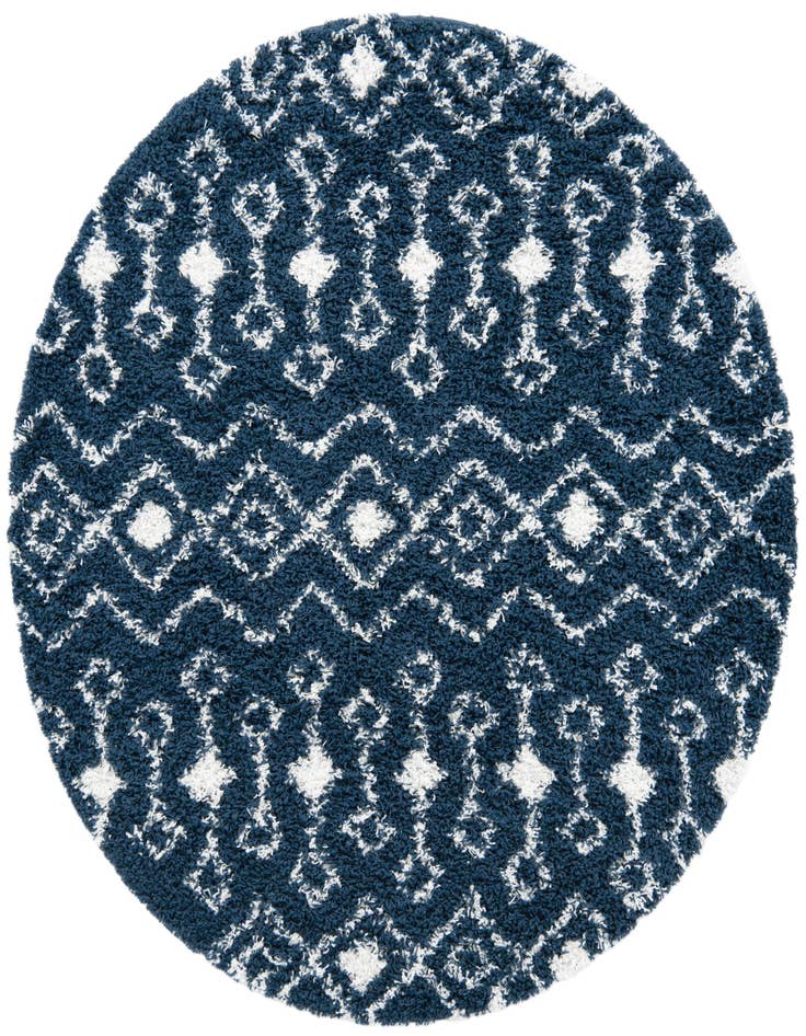 Detail image of 6' x 6' Moroccan Trellis Shag Round Rug
