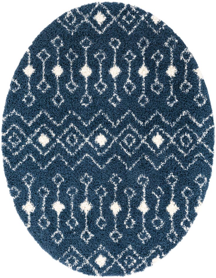 Detail image of 7' x 7' Moroccan Trellis Shag Round Rug