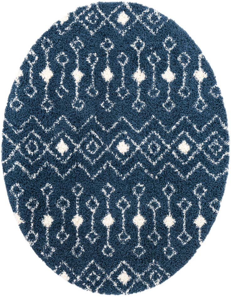 Detail image of 7' 10 x 7' 10 Moroccan Trellis Shag Round Rug