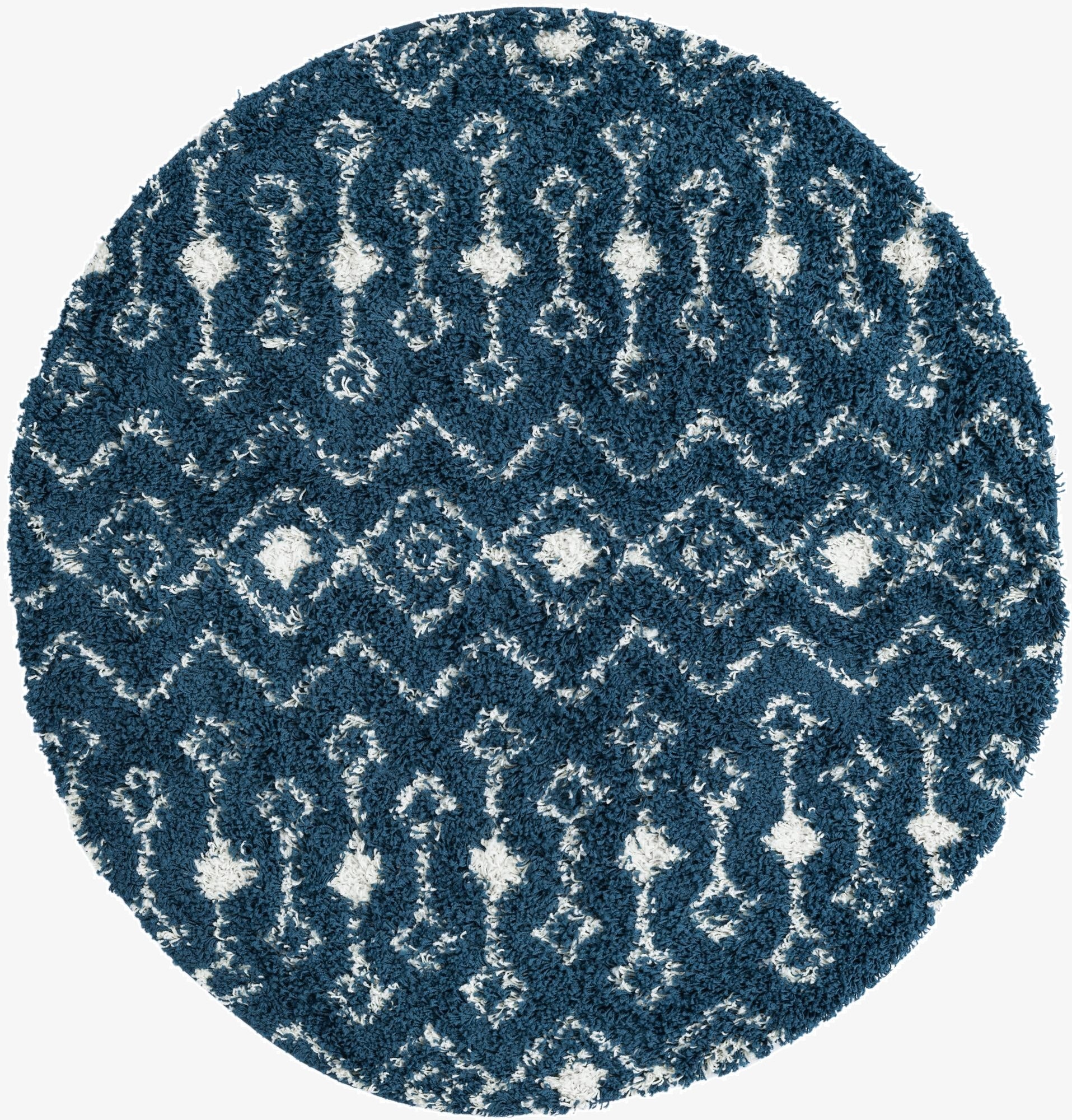 Primary image 5' 3 x 5' 3 Moroccan Trellis Shag Round Rug