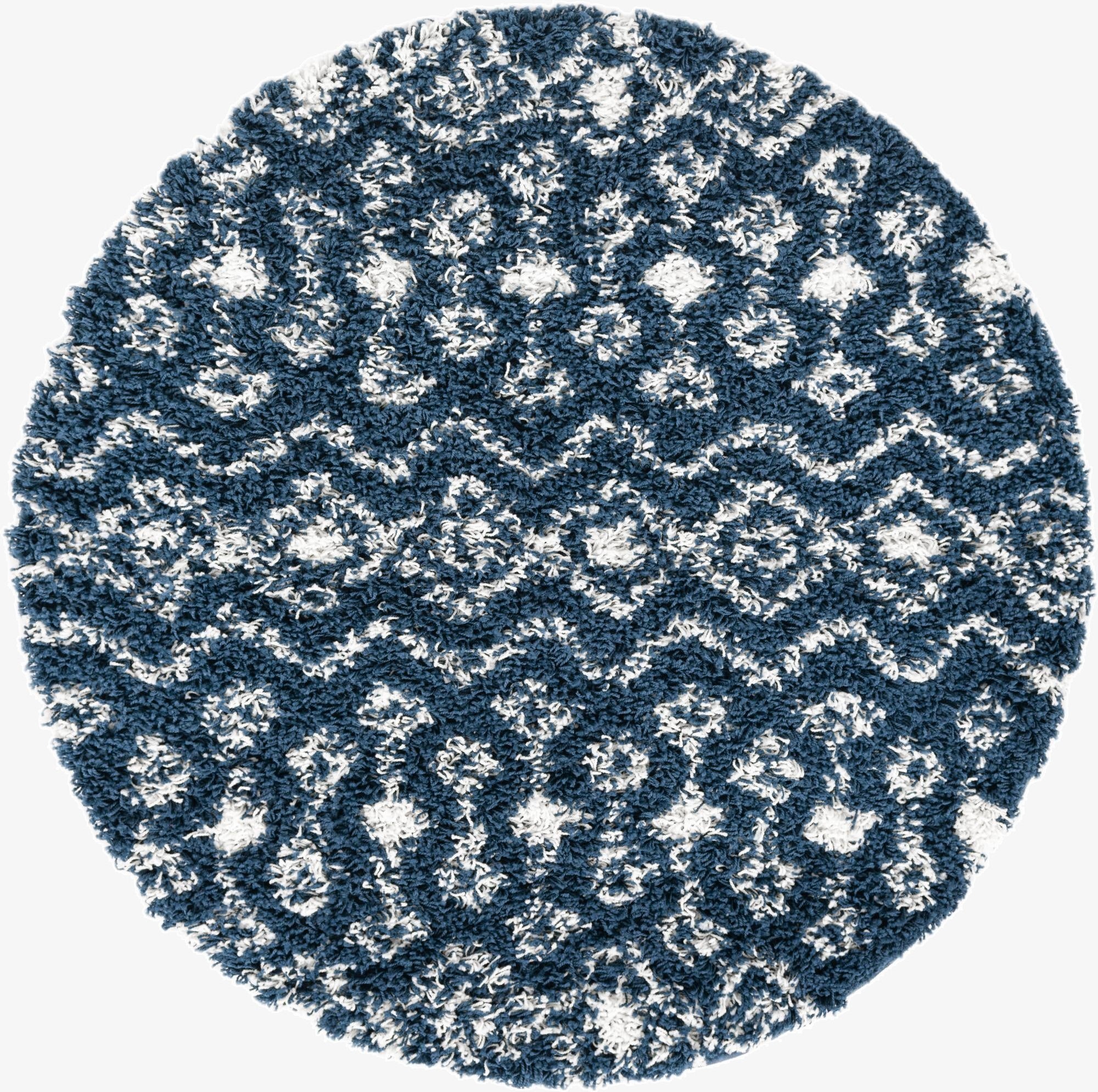 3' x 3' Moroccan Trellis Shag Round Rug