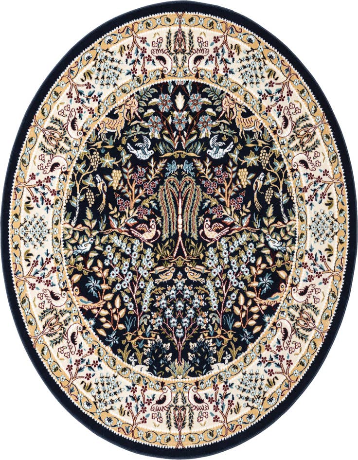 Detail image of 5' 3 x 5' 3 Nain Design Round Rug